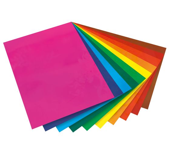 Papier vitrail adhésif, assortiment 10 couleurs