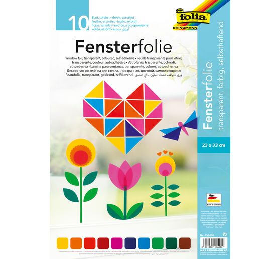 Papier vitrail adhésif, assortiment 10 couleurs - VBS Hobby