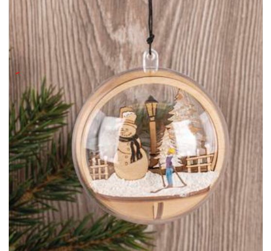 Motif à piquer en bois "Bonhomme de neige