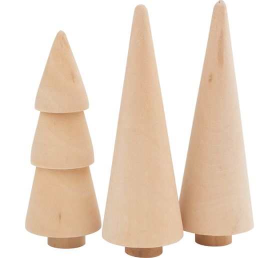 Sapins en bois, set de 3