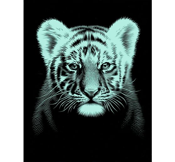 Carte à gratter « Bébé tigre », Argent, 11 x 18 cm