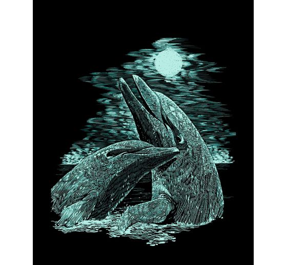 Scratch paintings "Fantasy", Silver