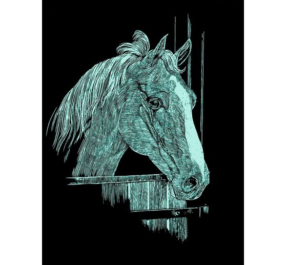 Scratch paintings "Horses", Silver