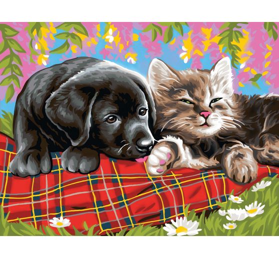 Peinture au numéro « Chat et chien »