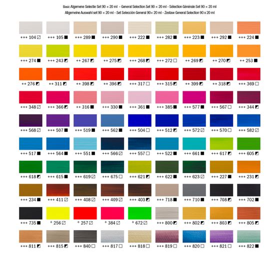 Set de peintures acryliques Talens AMSTERDAM « General Selection 90 »
