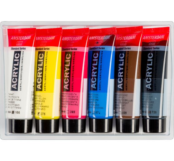 Set de peintures acryliques Talens AMSTERDAM « Primaire », 6 x 20 ml 