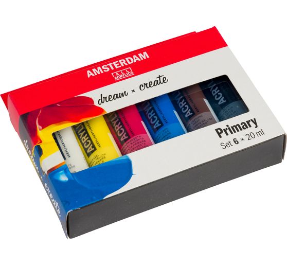 Set de peintures acryliques Talens AMSTERDAM « Primaire », 6 x 20 ml 