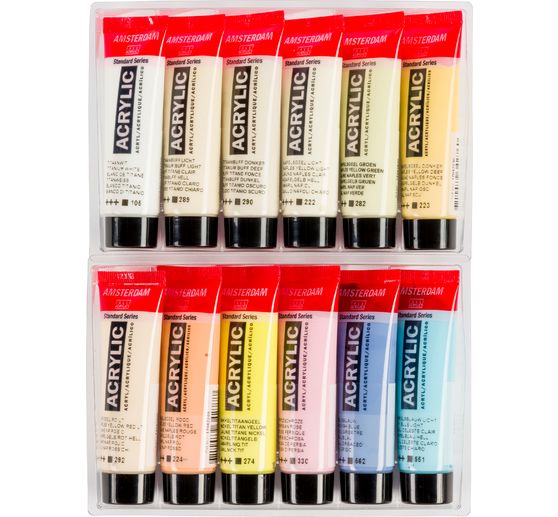 Set de peintures acryliques Talens AMSTERDAM « Pastel », 12 x 20 ml