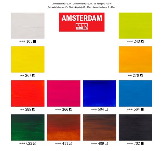 Set de peintures acryliques Talens AMSTERDAM « Paysage »