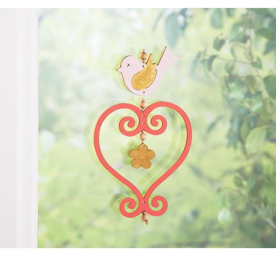 Wooden mobile "Bird with heart"