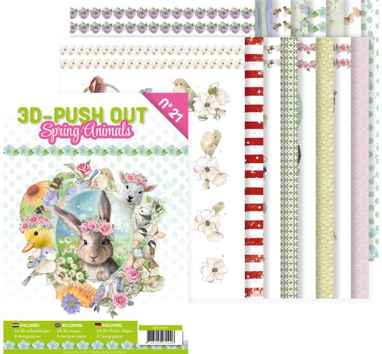 Livret de motifs 3D pré-estampés « Spring Animals »