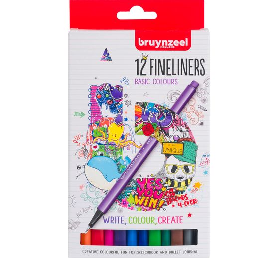 Set de fineliners Bruynzeel, 12 couleurs