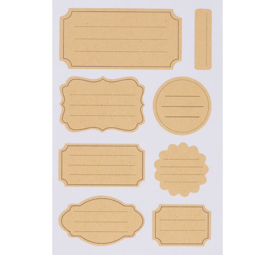 Etiquettes autocollantes papier kraft multilignes