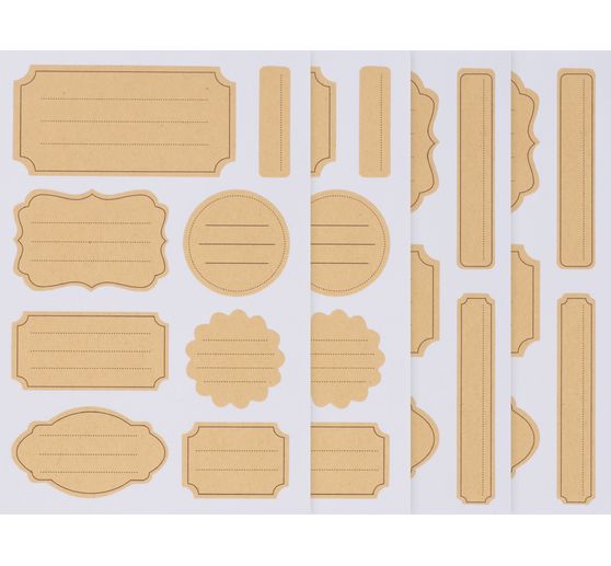 Etiquettes autocollantes papier kraft multilignes - VBS Hobby