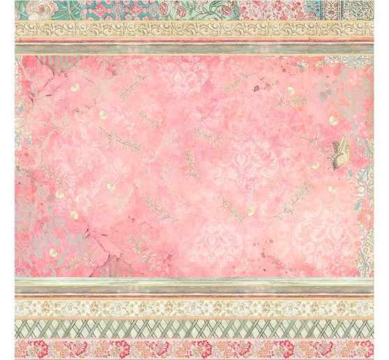 Bloc de papier scrapbooking « Chat et orchidée », 10 feuilles, 30,5 x 30,5 cm