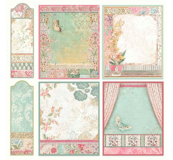 Bloc de papier scrapbooking « Chat et orchidée », 10 feuilles, 30,5 x 30,5 cm