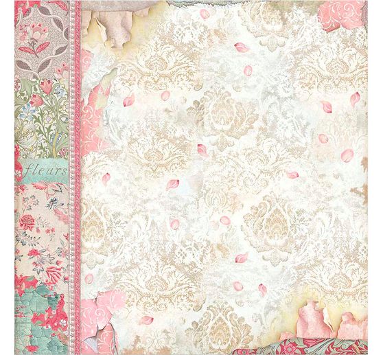 Bloc de papier scrapbooking « Chat et orchidée », 10 feuilles, 30,5 x 30,5 cm