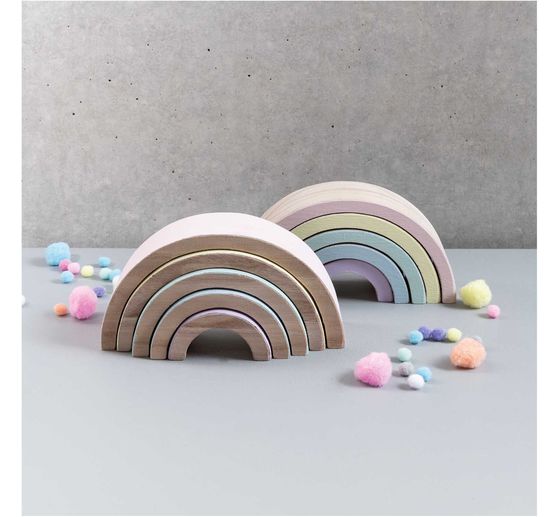 Wooden rainbow, 5 pieces, pine wood