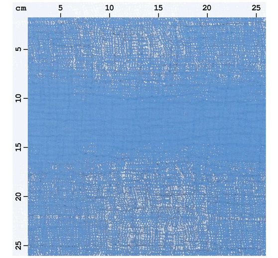 Tissu coton mousseline froissée imprimé argenté au mètre « Block Stripes – Azur »
