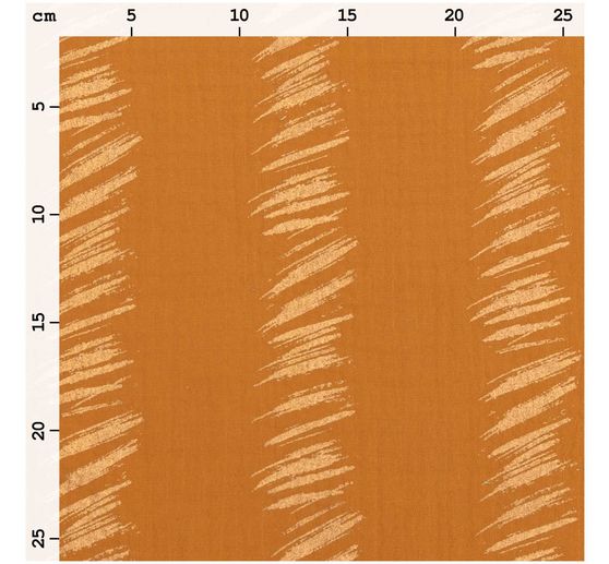 Tissu coton mousseline froissée imprimé doré au mètre « Transformation », Crush Stripes