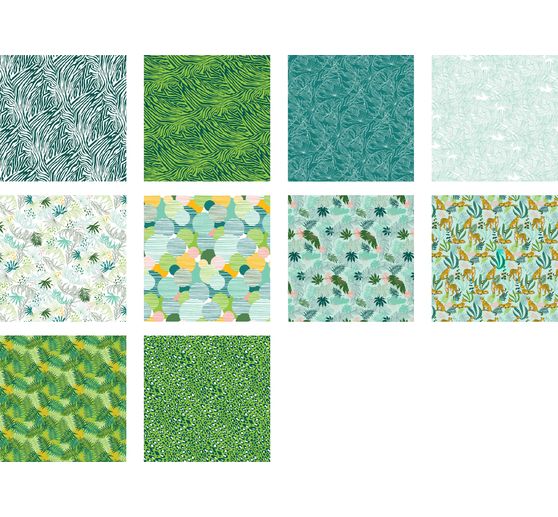 Folding sheets "Jungle Green" 15 x 15 cm, assorted, 60 sheets