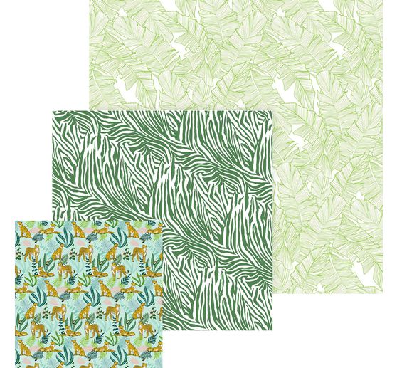 Folding sheets "Jungle Green" 15 x 15 cm, assorted, 60 sheets