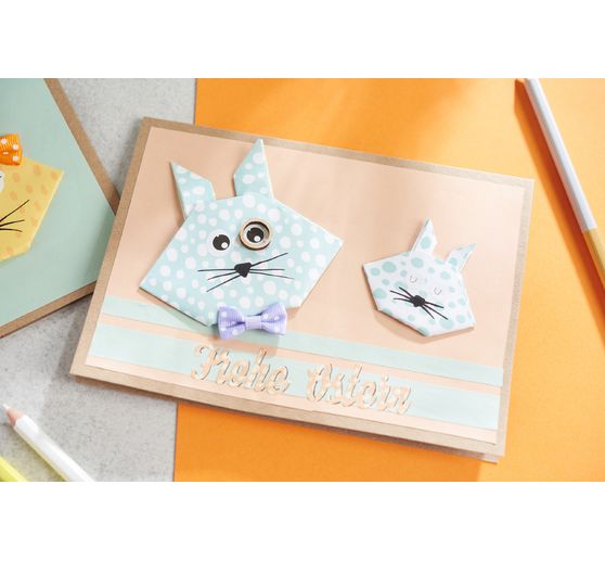 Folding paper-assortment "Animals", 60 sheets, incl. sticker sheet