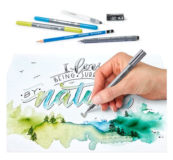 DIY : dessins au feutre aquarelle et calligraphie encadrés • Cha's Hands