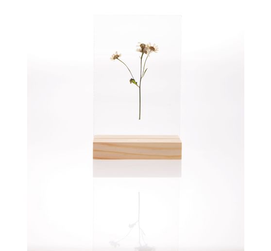 Support en bois avec double plaque acrylique 'Rico Design' Naturel 10 cm x  15 cm - La Fourmi creative