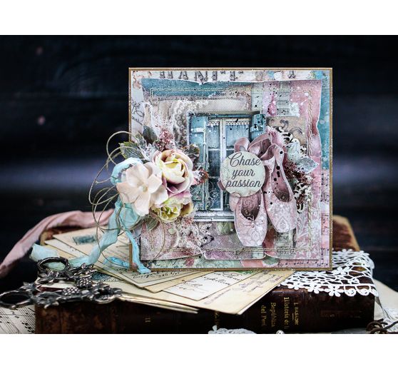 Scrapbook block "Passion", 10 sheets, 30.5 x 30.5 cm