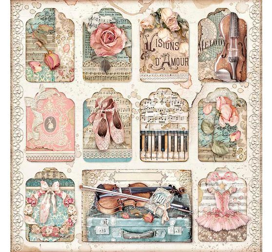 Scrapbook block "Passion", 10 sheets, 30.5 x 30.5 cm