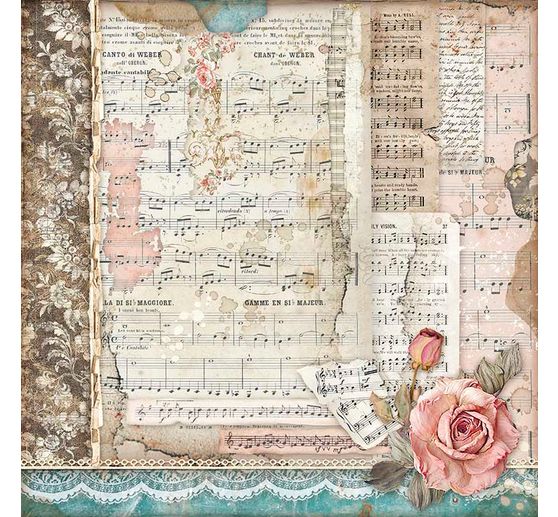 Scrapbook block "Passion", 10 sheets, 30.5 x 30.5 cm