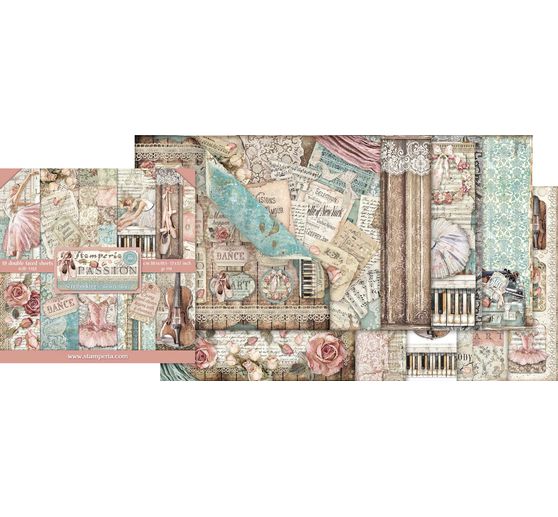Scrapbook block "Passion", 10 sheets, 30.5 x 30.5 cm