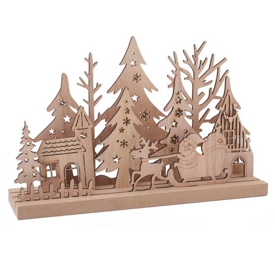 Kit de construction en bois VBS « Forêt hivernale avec Père Noël »