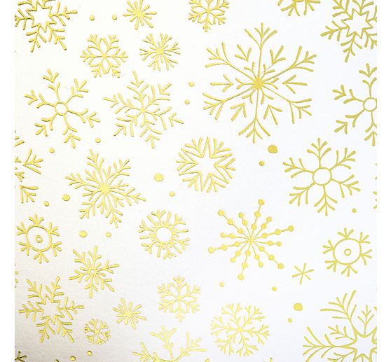 Carton photo à motifs « Flocons de neige », 50 x 70 cm, Or