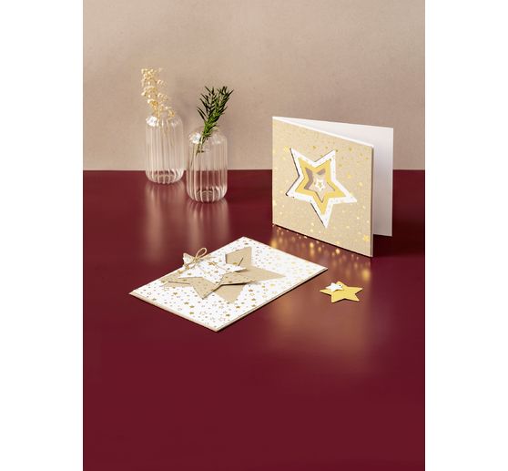Bloc de papier cartonné « Étoiles » Or/Argent