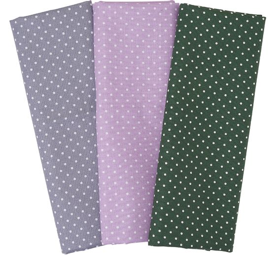Assortiment de tissus BeaLena « Sweet Harmony Dots », 3 imprimés, 3 coupons de 50 x 70 cm