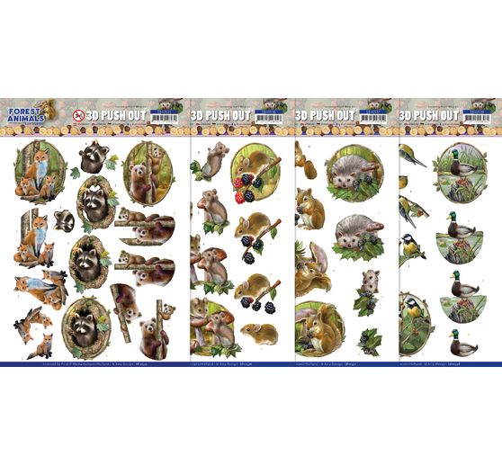 Set de motifs 3D pré-estampés « Animaux de la forêt »