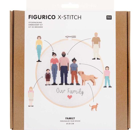 Kit de broderie Rico Design « Figurico Family »