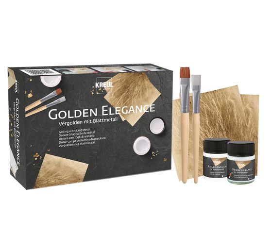 Coffret KREUL Dorure à la feuille de métal « Golden Elegance », 10 pc.