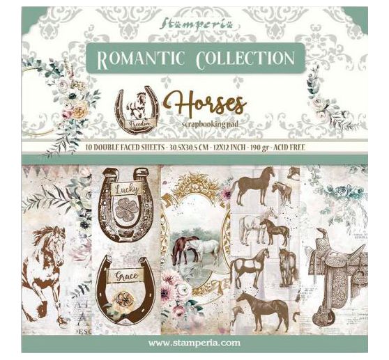 Bloc de papier scrapbooking « Horses »