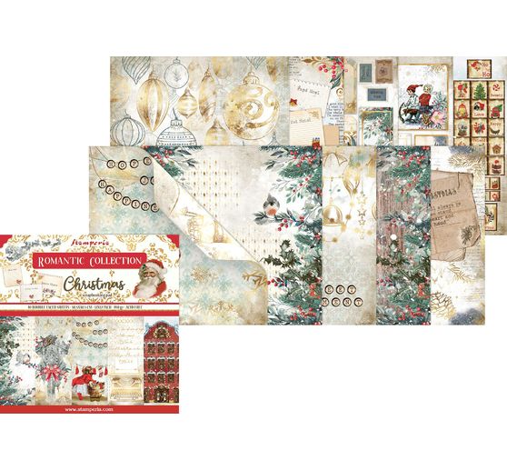 Bloc de papier scrapbooking « Romantic Christmas », 10 feuilles, 30,5 x 30,5 cm