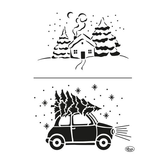 Pochoir « Home for Christmas », A4