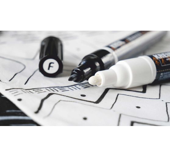 Textil Marker opaque KREUL « Black & White », set de 4
