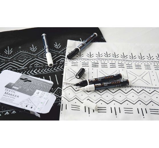 Textil Marker opaque KREUL « Black & White », set de 4