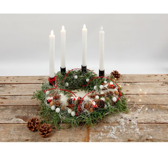 Candle holder with skewer for stick candles