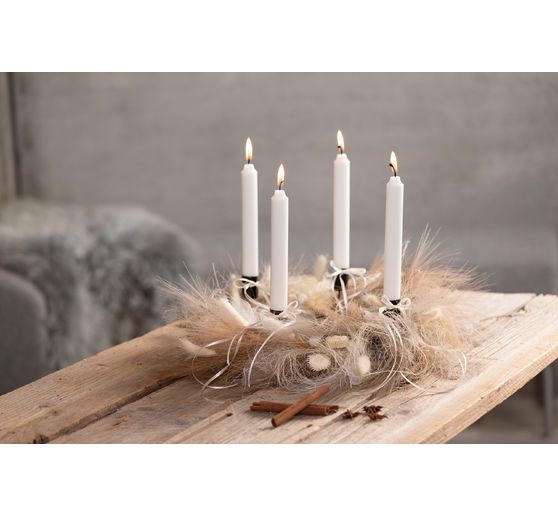 Candle holder with skewer for stick candles