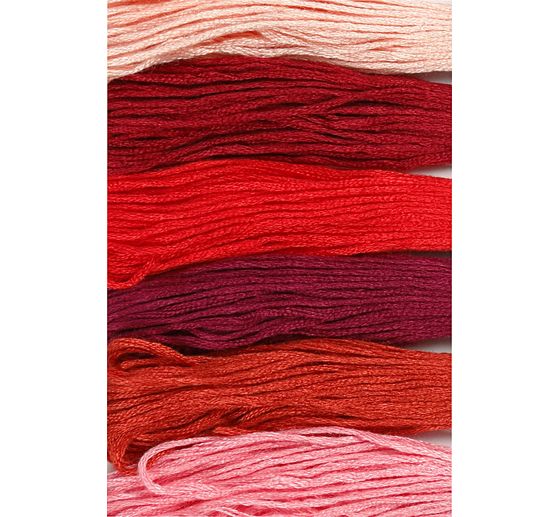 Set de fils à broder « Tons rouges », 6 pc.