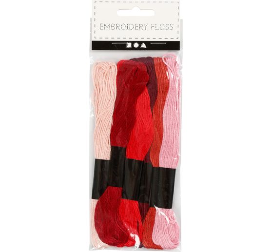 Set de fils à broder « Tons rouges », 6 pc.