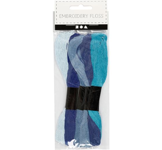 Set de fils à broder « Tons bleus », 6 pc.